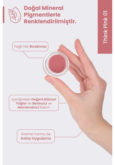 Bade Natural Krem Göz Farı 01 Think Pink
