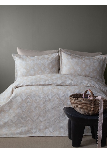 Bedline Tek Yatak Örtüsü Tek Kişilik Areca Bej 170x240 Cm