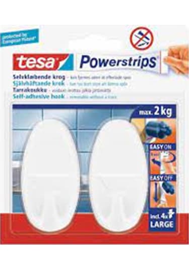 Tesa Powerstrips 2 Kg Taşıma Kapasiteli 2 Li Oval L Boy Askılık 5