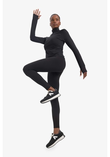 Defacto Defactofit Beli Saran İçi Yumuşak Tüylü Sporcu Tayt W8206az25aubk81 SiYAH