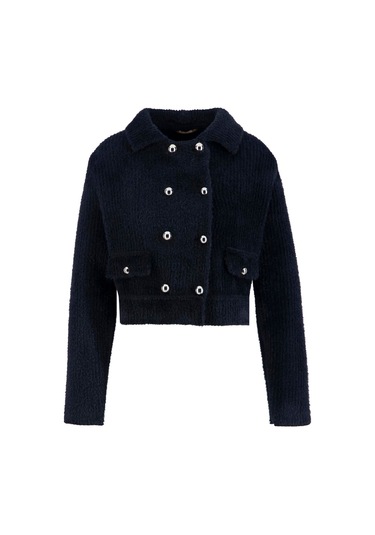 Armine Tüylü Triko Ceket 24k5718 Siyah Siyah