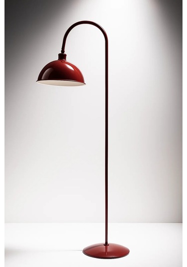 Bordo Lambader Hareketli Başlık Modern Dekoratif Metal Oturma Odası Çalışma Odası Zemin Lambası Kırmızı