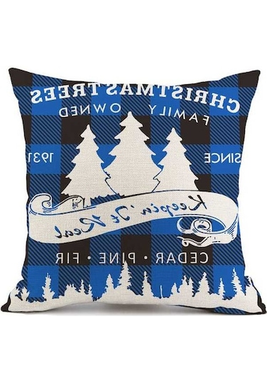 Novahub Yeni Yastık Yastık Oturma Örtüsü Odası Noel Moda Minder Kanepe Ekose Dekorasyon Baskılı 24 Xb Çok Renkli