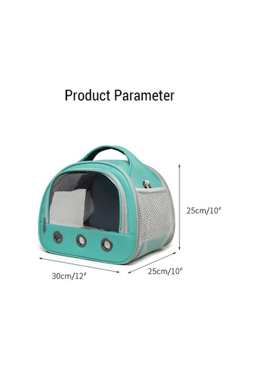 Taşınabilir Hamster Taşıma Çantası - Nefes Alabilir Pencereli Omuz Askılı Küçük Evcil Hayvan Seyahat Çantası Mavi Mavi