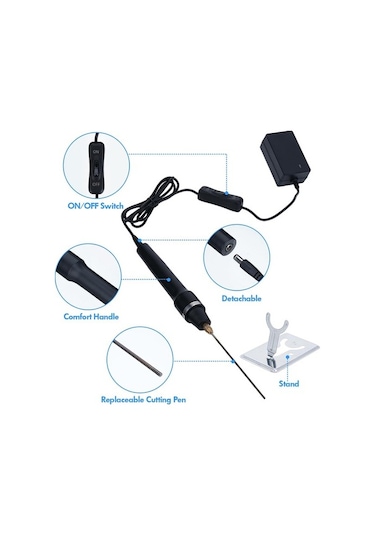 Wealthglow Köpük Kesici Sıcak Tel Bıçağı Köpük Kesici Alet Seti 3 Strafor Kesme Makinesi Kalemi, El Sanatları Dıy Ab Fişi Uçlar Renkli 1vhjf0