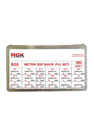 Mgk Bakır Pul Seti Metrik+bsp 390 Adet