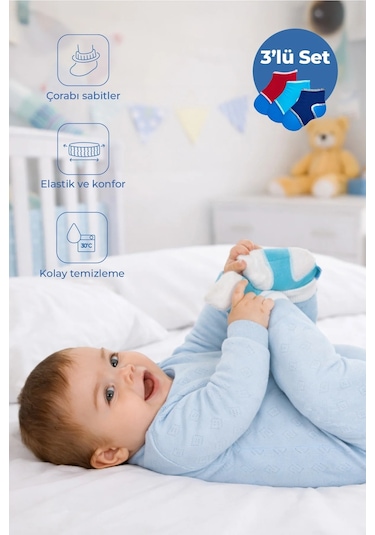 Babyjem 932 Bebek Çorap Tutucu 3'lü Set