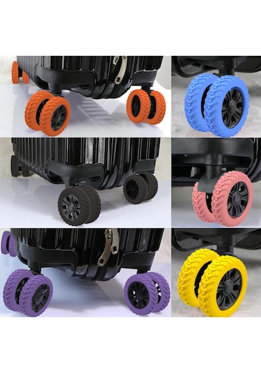 Homyl 8 Parça Bagaj Bavul Tekerlek Kapağı Ağır Açık-gri Açık Gri