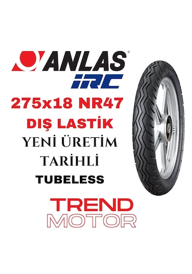 275 X 18 Nr-47 Tubeless Dış Lastik - Anlaş Irc Marka Yeni Üretim