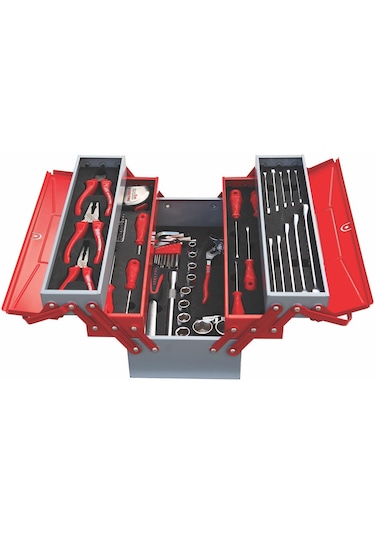 İzeltaş 8420 Mekanikçi Takım Çantası 5 Gözlü 62 Parça - 8420005063