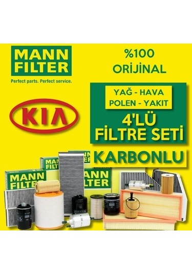 Kia Rio 1.4 Crdı Mann-Filter Karbonlu Filtre Bakım Seti 2011-2017 (495301276)