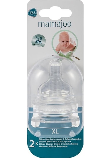 Mamajoo %0 Bpa Silikon Biberon Emziği 2'li - XL No: 4 - Yoğun Akış