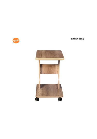 Eliusta %100 Mdf Tekerlekli C Yan Sehpa Koltuk Yanı Sehpa - Yeni