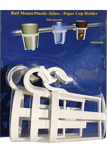 Plastik Bardaklık Portatif Bardak Tutucu 3'Lü Paket Beyaz
