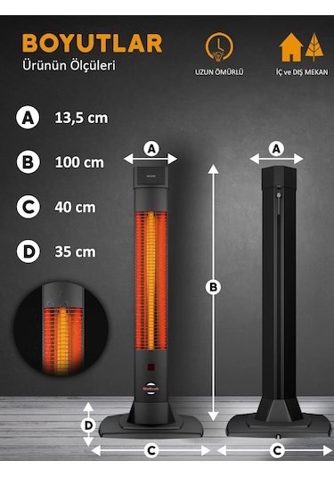 MirKraft Solaris 2000 W Karbon Infrared Isıtıcı