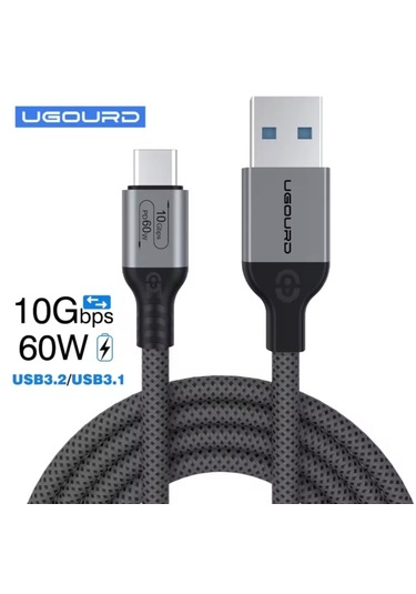 Ugourd 1-metre Pd 60w Usb To Type-c 3.2/gen2/10gbps E-marker Çip