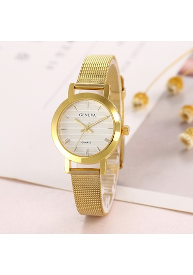 Samdoo Kadınlar İçin Minimalist Altın Renkli Kasa Ve Ağızlı Kayışlı Kol Saati, Doğru Zamanı Gösteren Kuvars Hareketli Stili, Partiler Ve Alışveriş İçin Uygun Diğer