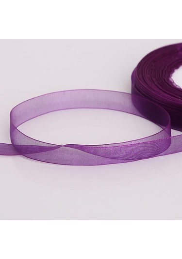 Koyu Mor 50 Yards/rulo Dıy Organze Kurdele Hediye Paketleme 12mm Parti Düğün Dekorasyon Kumaşı