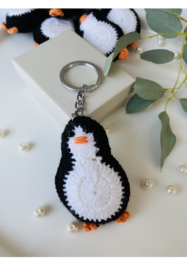 Fynbos Amigurumi Penguen Figürlü El Yapımı Anahtarlık