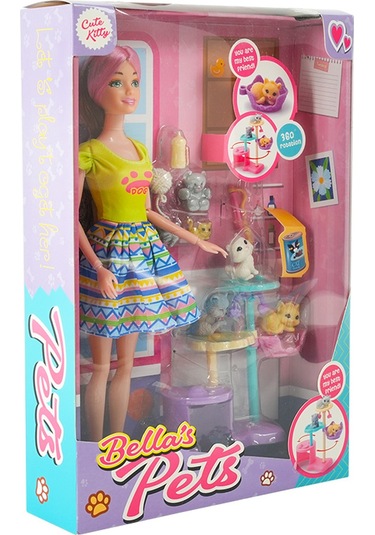 Bella's Pet Oyuncak Bebek Kahverengi Saçlı Yeşil Tişörtlü