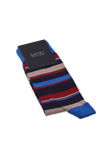 Lacivert Desenli Pamuklu Soket Çorap 33708 Model26