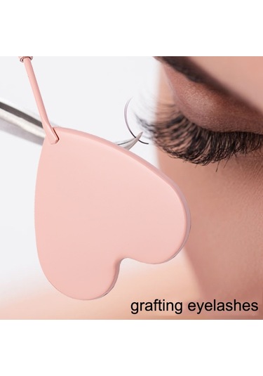 Sones Paslanmaz Çelik Kalp Şeklinde Aşılama Kirpik Muayene Aynası Güzellik Aleti Kız Pembe