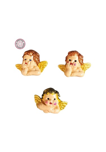 Uretti - Ayşe 7362 5058 El Yapımı 3'lü Sevimli Melek Magnet Seti - 4 X 5 Cm
