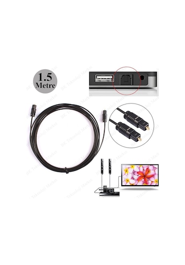 1.5 Metre Digital Optik Toslink Fiber Ses Kablosu Od22