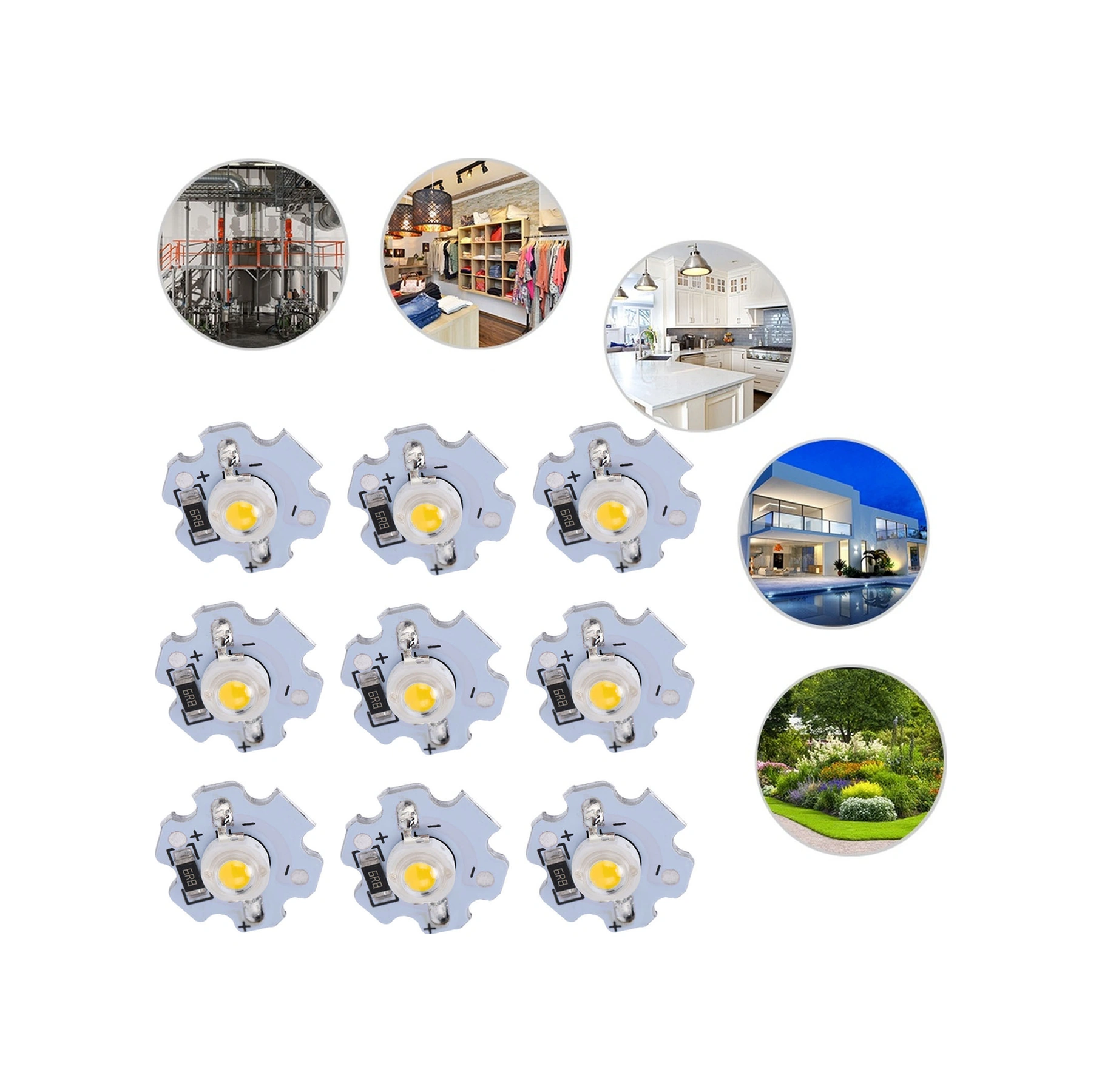 Konesam 25 Adet Axd-1w-5v Islak Beyaz Led Işık Tozu, 1w 200lm Yüksek Parlaklık, Aluminyum Tabanlı, El Feneri/spot Işığı Dıy Uygulamaları İçin İnce Beyaz Işık