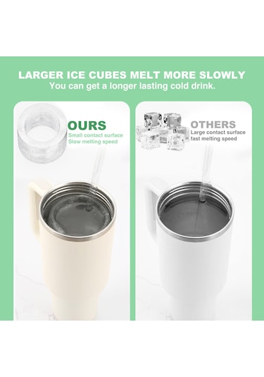 Yifomall Silikon Buz Kalıbı Seti - Ayrılabilir Kapaklı, Yeşil, 3 Parça, İçi Boş Buz Küpleri İçin Pratik Çözüm Çok Renkli