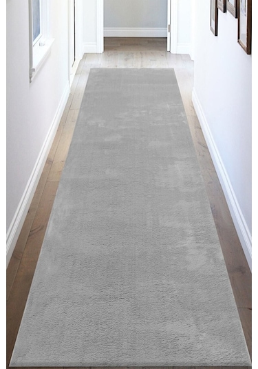 Yıkanabilir Post Peluş Yolluk Açık Gri