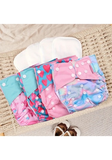 Maxaccess Happyflute 8 Adet Yıkanabilir Cep Bezleri Mikrofiber Yedekli Yenidoğan Bebek Bezi Çiçek Desenli Diğer