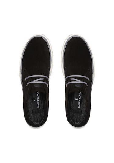 Tamer Tanca Erkek Hakiki Deri Siyah Süet Casual Bot 86 1618-1 B Erk Bot Sıyah Suet