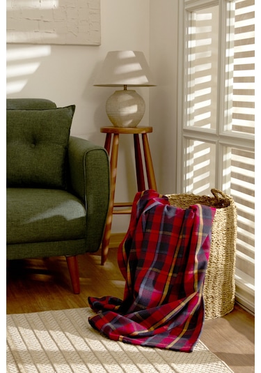 Karaca Home Flanel Throw Tv Battaniyesi Koyu Kırmızı Kırmızı