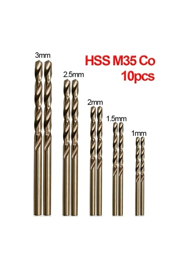 Kangvka Paslanmaz Çelik Delme İçin Titanyum Kaplı Hss Metal Matkap Uçları 10 Parça Set