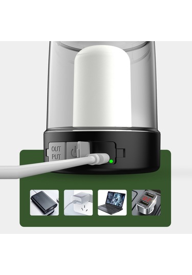 Skycıty Usb Şarjlı Manyetik Üçayaklı El Feneri - Su Geçirmez Kamp & Acil Durum Işığı Siyah