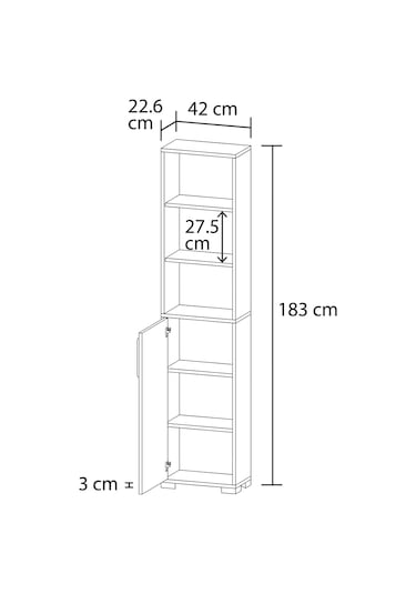 Lizbon No.5 Banyo Dolabı Beyaz