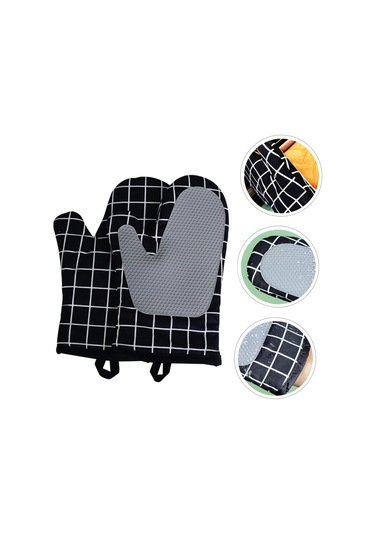 1 Çift Fırın Eldiveni Isıya Dayanıklı Mutfak Eldiveni Diğer