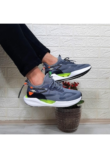 M.p 1659 Gri Renk Kaymaz Rahat Hafif Spor Ayakkabı 001