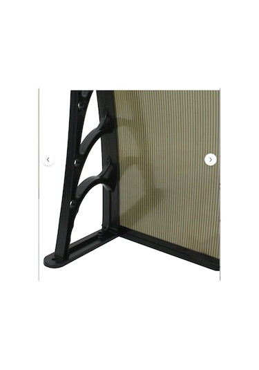 Kapı Üstü Pratik Sundurma 120 X 60 Cm Siyah Ayak-bronz Levha Bronz