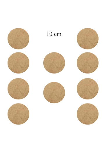 Vedemo Levha 10 Adet 3 Mm Ham Mdf 10 Cm Çap Yuvarlak Lazer Kesim