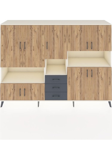 Hyperion Dolap 13 Raflı 3 Çekmeceli 9 Kapaklı 220x44x163 Aytaşı-ç Aytaşı-çam/antrasit