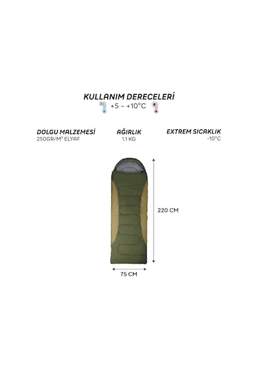 Freecamp Traveller Envelope Uyku Tulumu-yeşil Yeşil