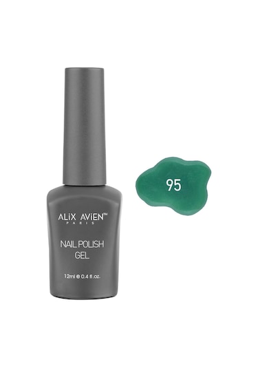 Alix Avien Işıltılı Yeşil Kalıcı Oje 95-yoğun Renk Veren Jel Oje 12 Ml-nail Uv Gel Polish 95