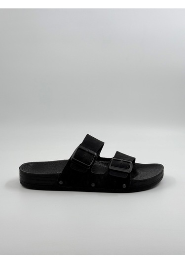 Pierre Cardin Çift Bantlı Erkek Terlik Siyah