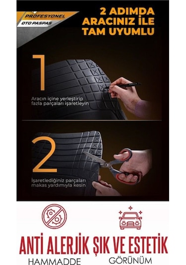 Fordotosan Mondeo 2007-2014 Araca Uyumlu Platinyum Siyah 4d Havuzlu Oto Paspas Takımı