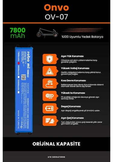 Onvo Ov-07 / 36v 7800mAh Elektrikli Scooter Bataryası