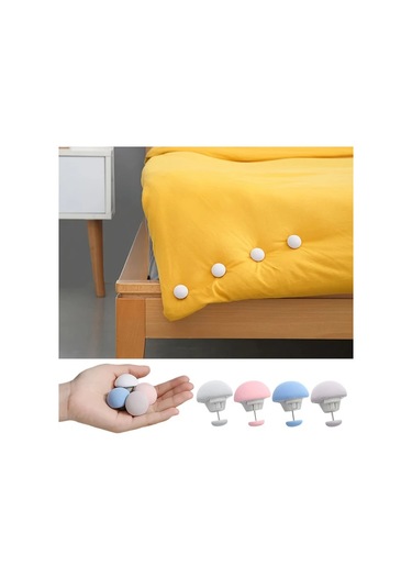 Elmpaly Mavi 10lu Kaymaz Yatak Çarşafı Klipsleri - Dayanıklı Battaniye Sabitleyici