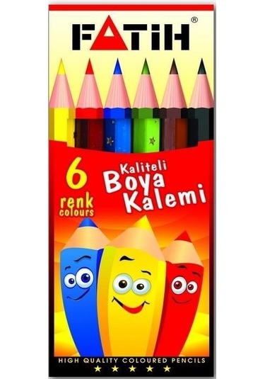 Fatih Kuru Boya 6 Renk Yarım Boy Çok Renkli