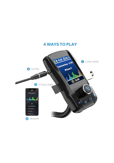 Eller Serbest Renkli Ekran Araba Bluetooth Mp3, Stil: Normal Sürüm